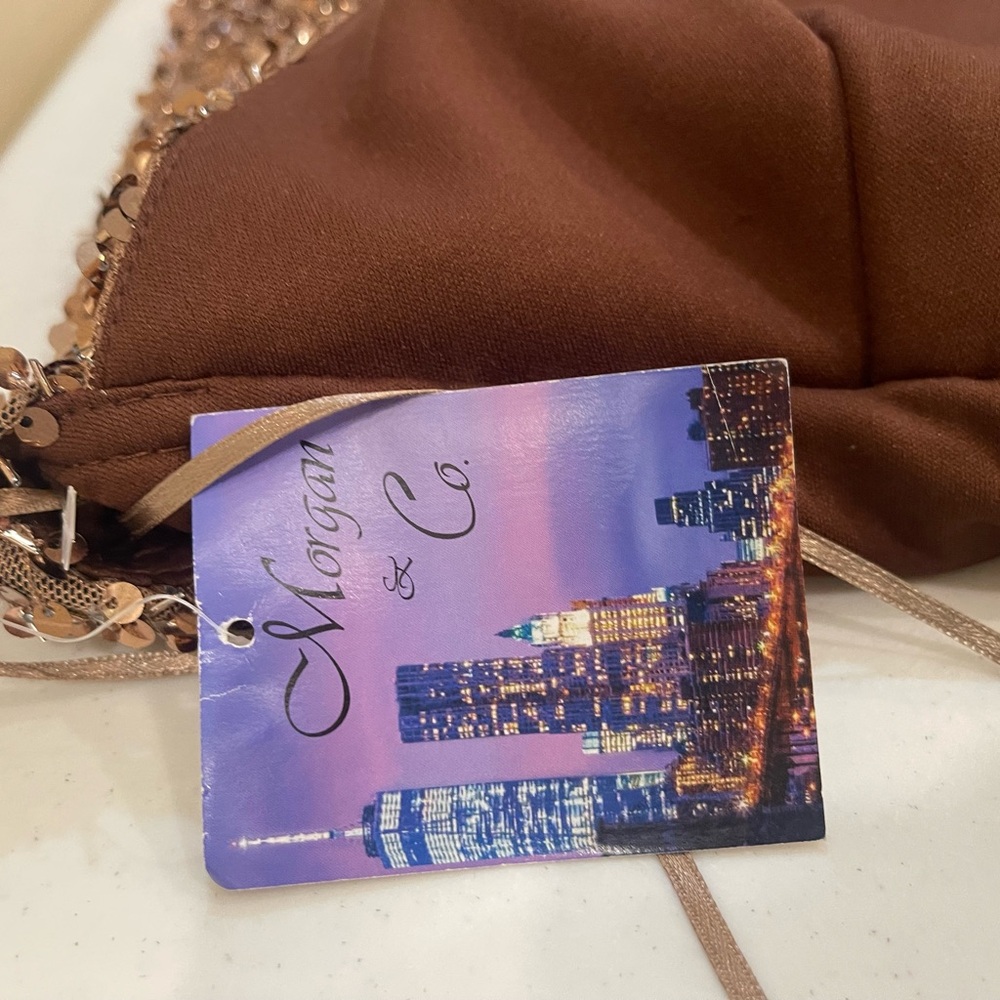 Morgan & Co. Brown Sequin Backless Dress - Picture 13 of 16